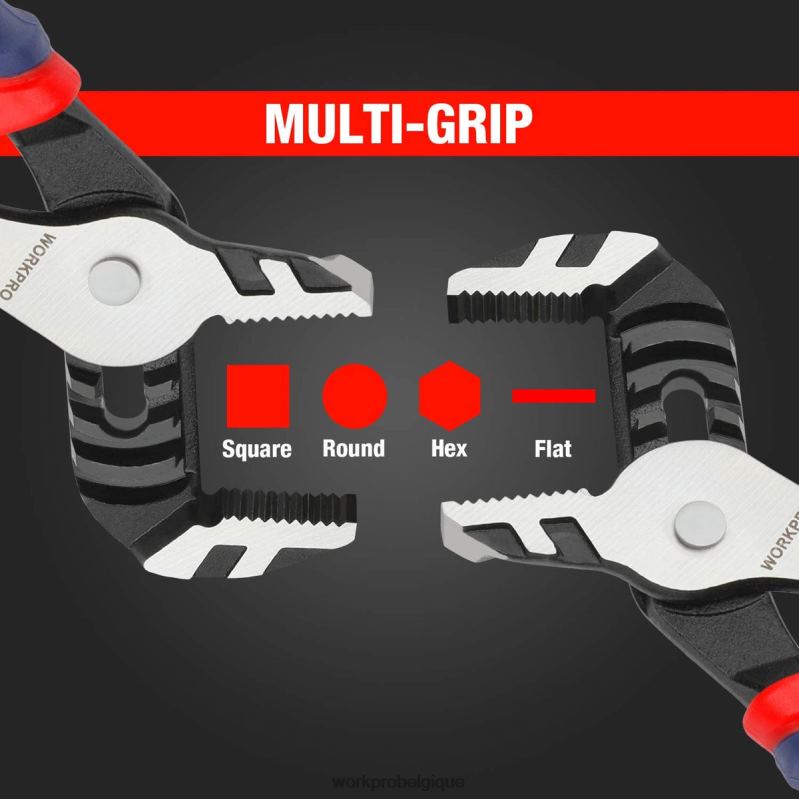 WORKPROEnsemble de 3 pinces à joint à rainure polyvalentes et réglables N4DL68 outil