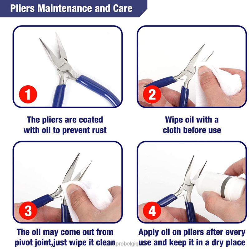 WORKPROEnsemble de 7 pinces à bijoux pour outils de fabrication de bijoux avec pochette de transport facile N4DL77 outil
