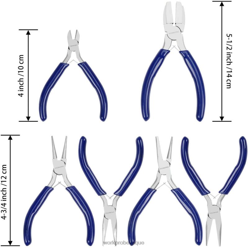 WORKPROEnsemble de 7 pinces de bijoutier avec pochette de transport facile N4DL78 outil