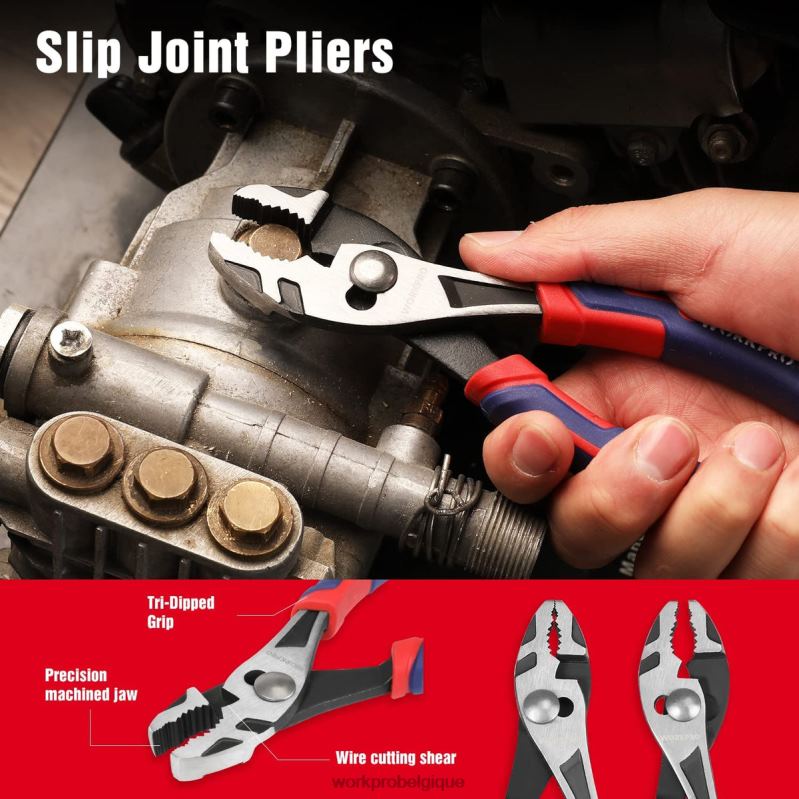 WORKPROEnsembles d'outils de pinces de construction cr-v de qualité supérieure, 4 pièces N4DL72 outil