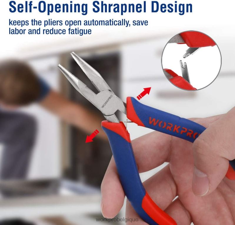 WORKPROJeu de 6 mini pinces avec pochette N4DL64 outil