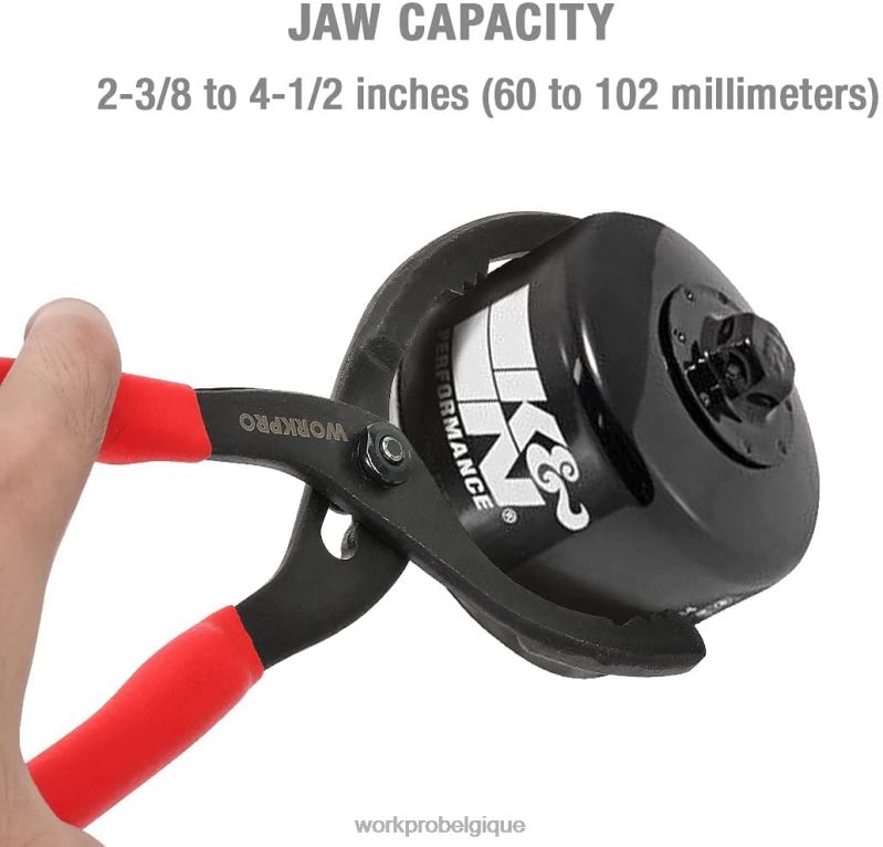 WORKPROpince à filtre à huile réglable idéale pour les raccords de conduits de filtres moteur N4DL69 outil