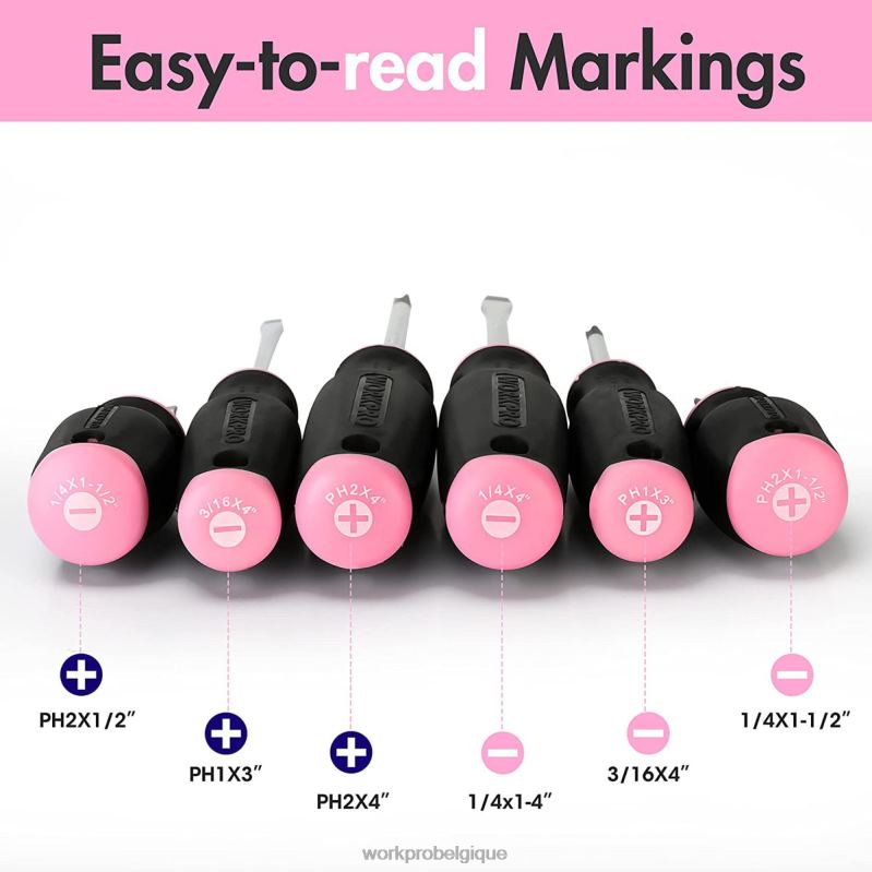 WORKPROJeu de 6 tournevis magnétiques N4DL244 outil