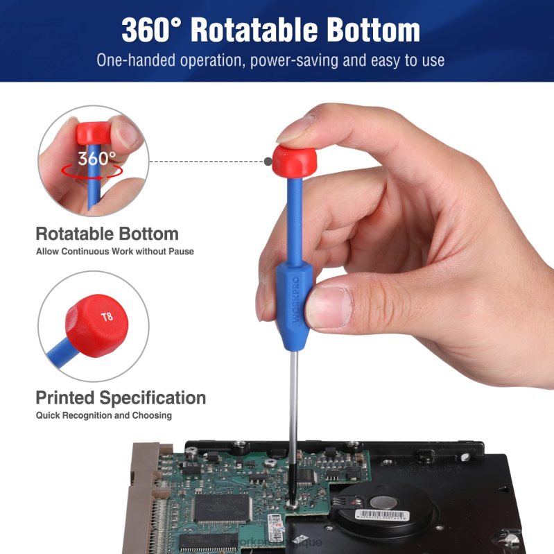 WORKPROJeu de tournevis de précision 10 pièces avec étui, cruciforme, fendu, étoile torx, kit d'outils de réparation de tournevis magnétique, poignée antidérapante N4DL103 outil