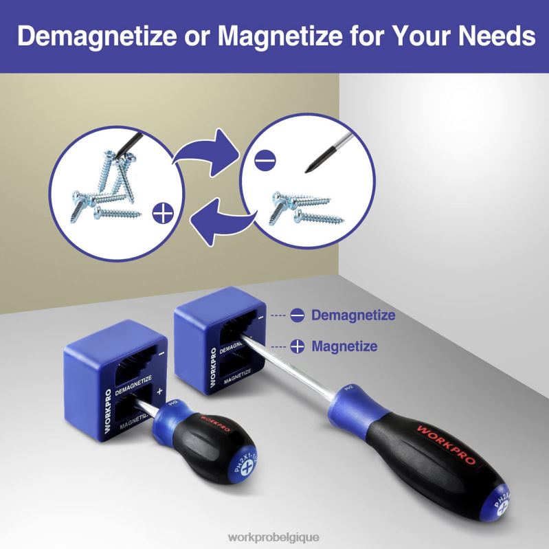 WORKPROjeu de tournevis magnétiques, 16 tournevis de précision cruciformes à fente Torx avec magnétiseur N4DL98 outil