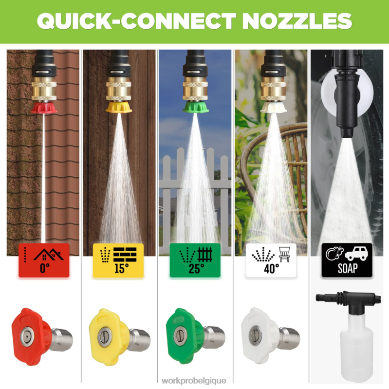 WORKPRONettoyeur haute pression électrique compact de 1 900 psi max, 1,8 gpm, 12 ampères N4DL299 outil