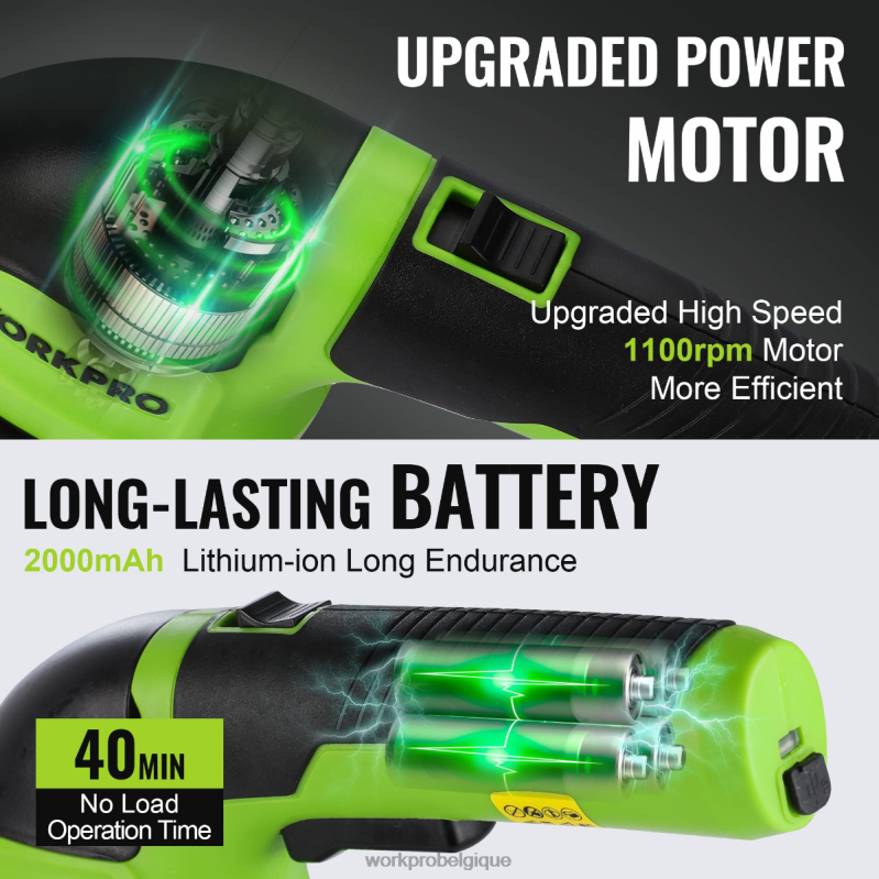WORKPROTaille-bordure électrique sans fil 2 en 1, 3.6v, cisaille à haie/coupe-herbe N4DL268 outil