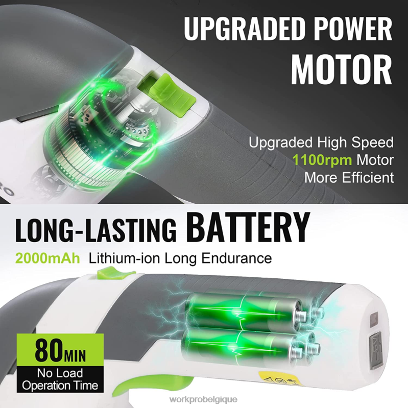 WORKPROTaille-bordure électrique sans fil 2 en 1, 7.2v, cisaille à haie/coupe-herbe N4DL269 outil