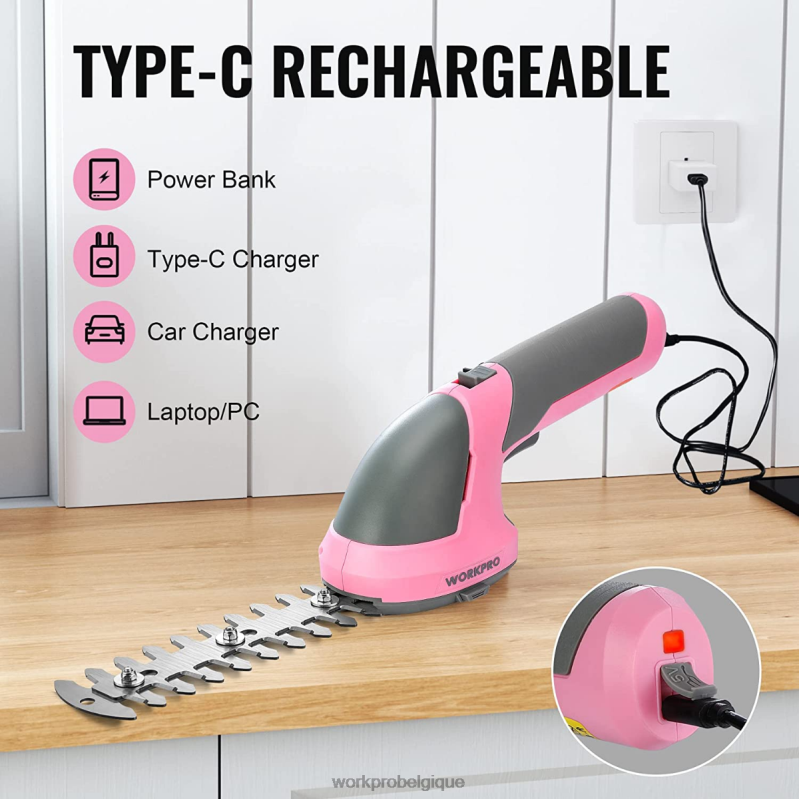 WORKPROTaille-bordure électrique sans fil 2 en 1, 7.2v, cisaille à haie/coupe-herbe N4DL269 outil