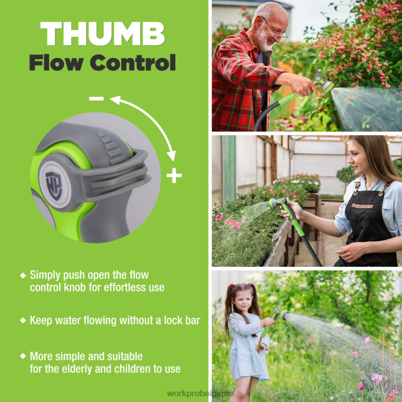 WORKPROPulvérisateur à buse pour tuyau d'arrosage avec 10 modes de pulvérisation N4DL278 outil