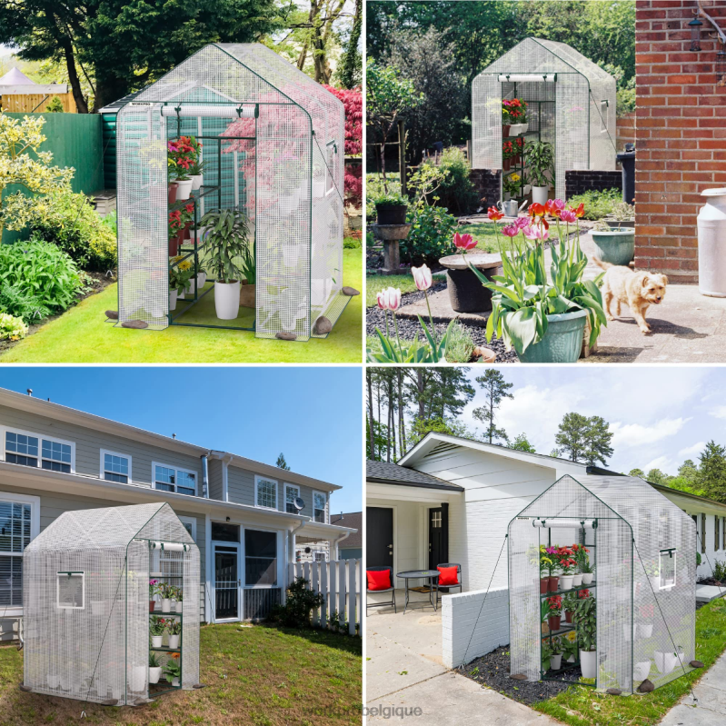WORKPROgrande serre de jardinage portable d'extérieur à 3 niveaux et 8 étagères N4DL290 outil