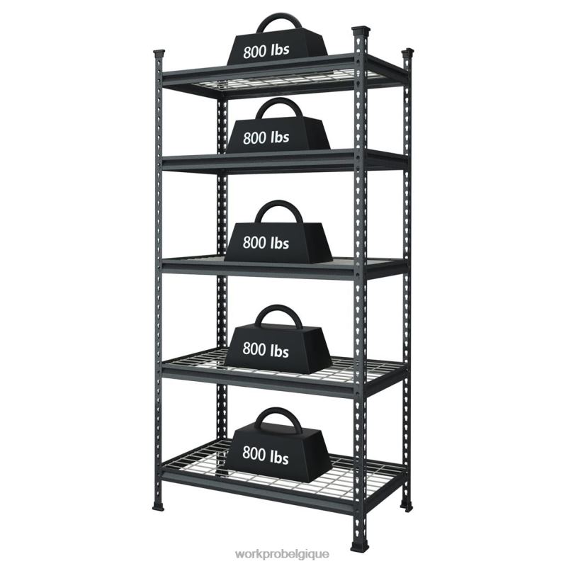 WORKPROÉtagère de rangement en métal à 5 ​​niveaux, support de rangement réglable, étagère robuste N4DL6 stockage