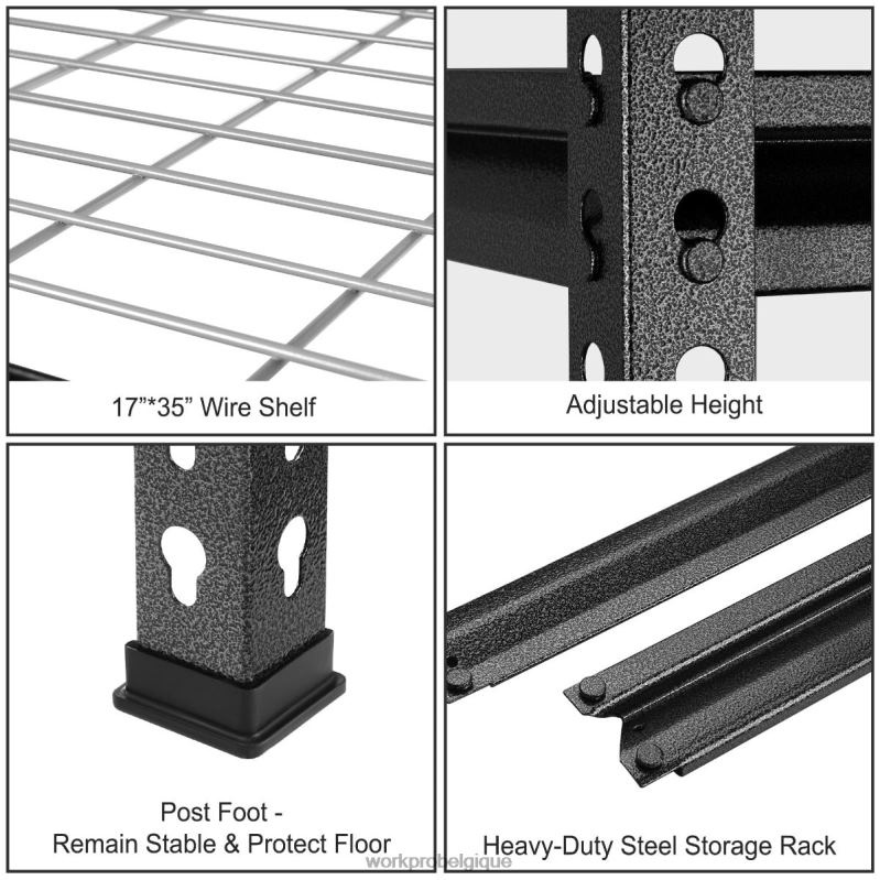 WORKPROÉtagère de rangement en métal à 5 ​​niveaux, support de rangement réglable, étagère robuste N4DL6 stockage