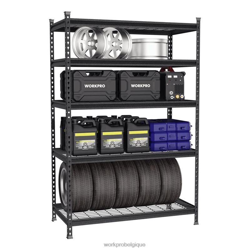 WORKPROÉtagère de rangement en métal à 5 ​​niveaux, support de rangement réglable, étagère robuste N4DL6 stockage