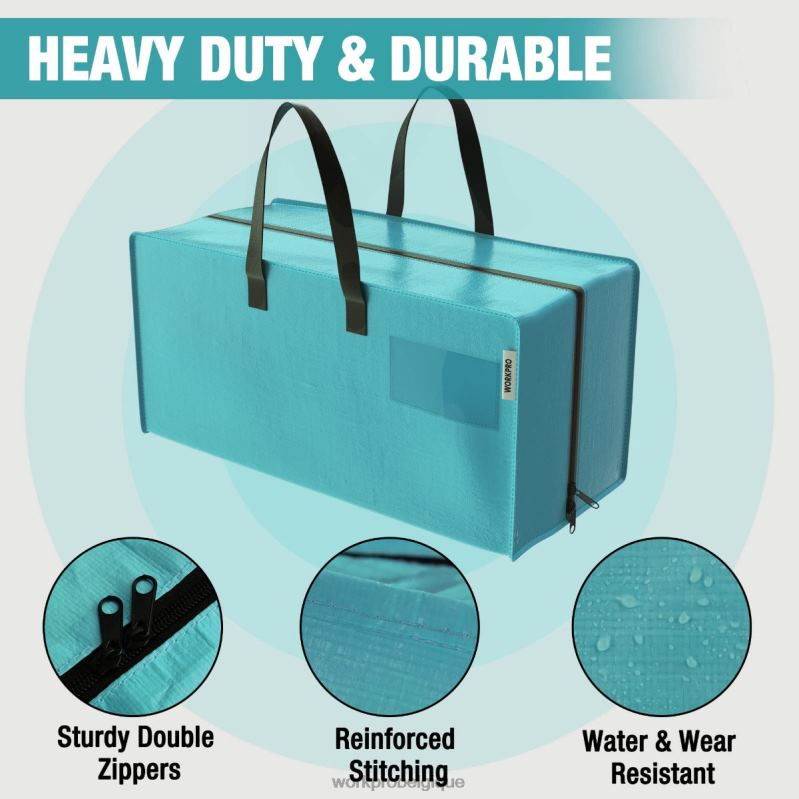 WORKPROPaquet de 6 sacs fourre-tout de déménagement extra-larges et robustes avec fermetures éclair et poignées de transport, sangles de sac à dos N4DL142 stockage