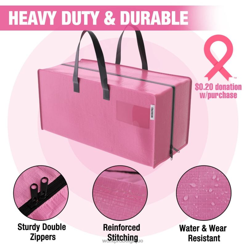 WORKPROPaquet de 6 sacs fourre-tout de déménagement extra-larges et robustes avec fermetures éclair et poignées de transport, sangles de sac à dos N4DL142 stockage