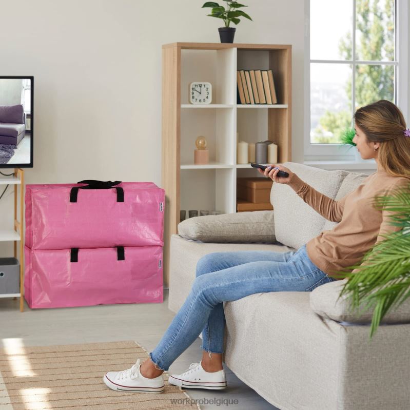 WORKPROPaquet de 6 sacs fourre-tout de déménagement extra-larges et robustes avec fermetures éclair et poignées de transport, sangles de sac à dos N4DL142 stockage