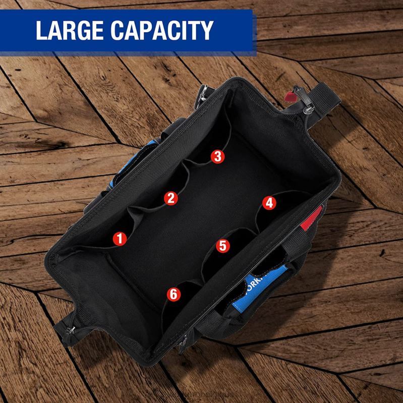 WORKPROSac à outils de 14 pouces, organisateur d'outils multi-poches avec bandoulière réglable N4DL31 stockage