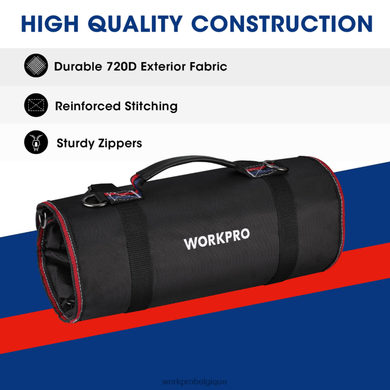 WORKPROorganisateur de sac à outils robuste avec 6 poches et pochettes à outils amovibles N4DL32 stockage