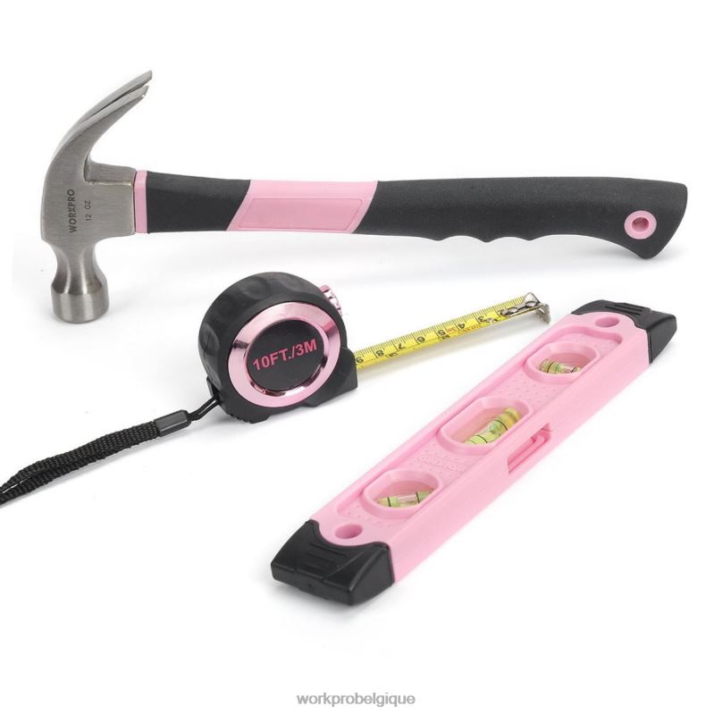 WORKPROEnsemble d'outils de réparation pour la maison des femmes, 106 pièces, avec sac de rangement à large ouverture N4DL245 outil