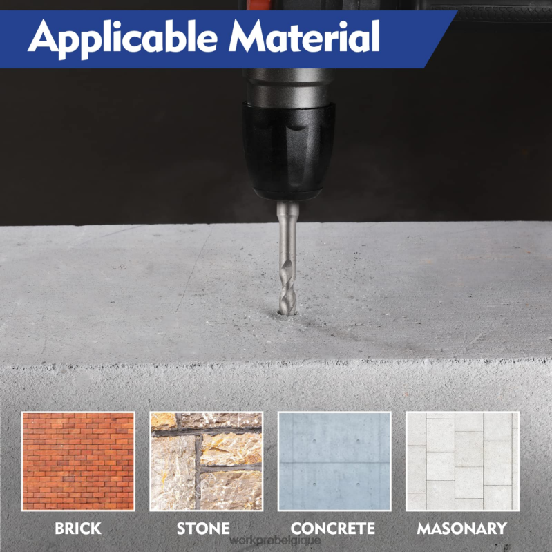 WORKPROJeu de 17 forets à marteau rotatif et burins SDS-Plus N4DL199 outil