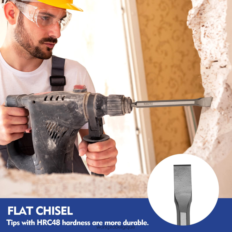 WORKPROJeu de 17 forets à marteau rotatif et burins SDS-Plus N4DL199 outil