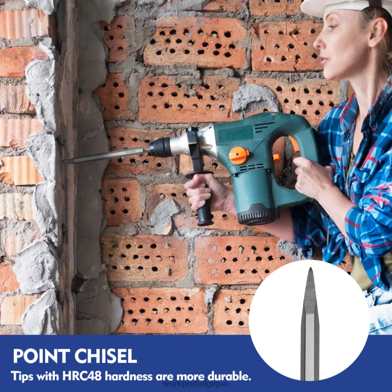 WORKPROJeu de 17 forets à marteau rotatif et burins SDS-Plus N4DL199 outil