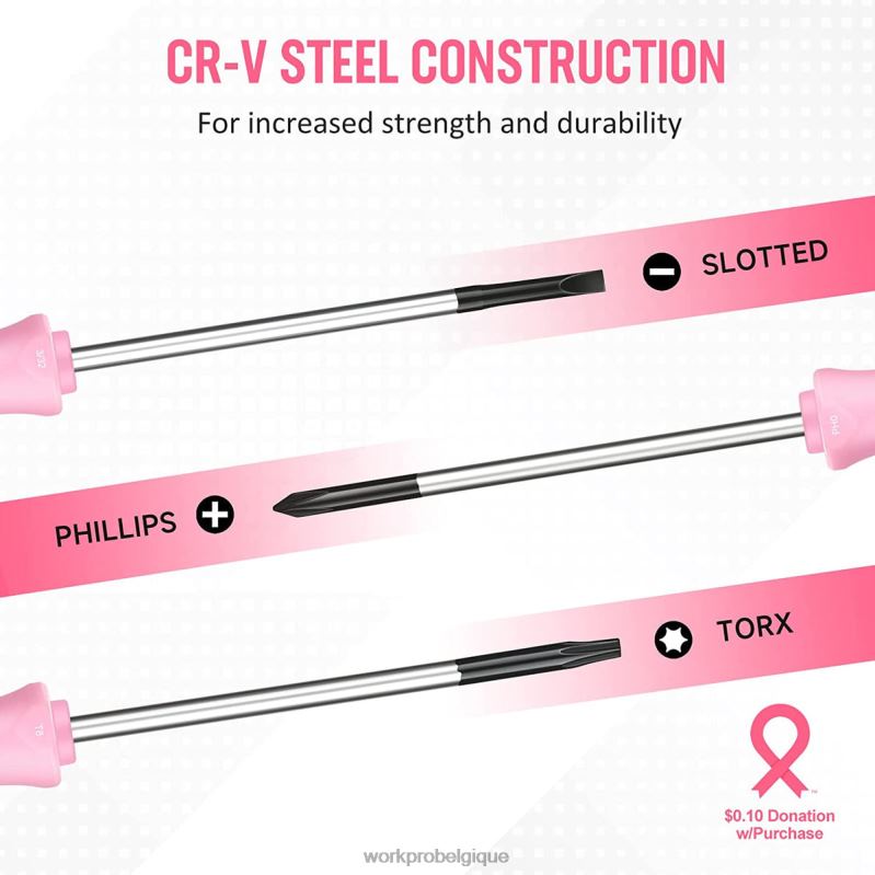 WORKPROJeu de tournevis de précision 10 pièces avec pochette, phillips, fente, étoile torx, kit de réparation de petit tournevis à pointe magnétique N4DL255 outil