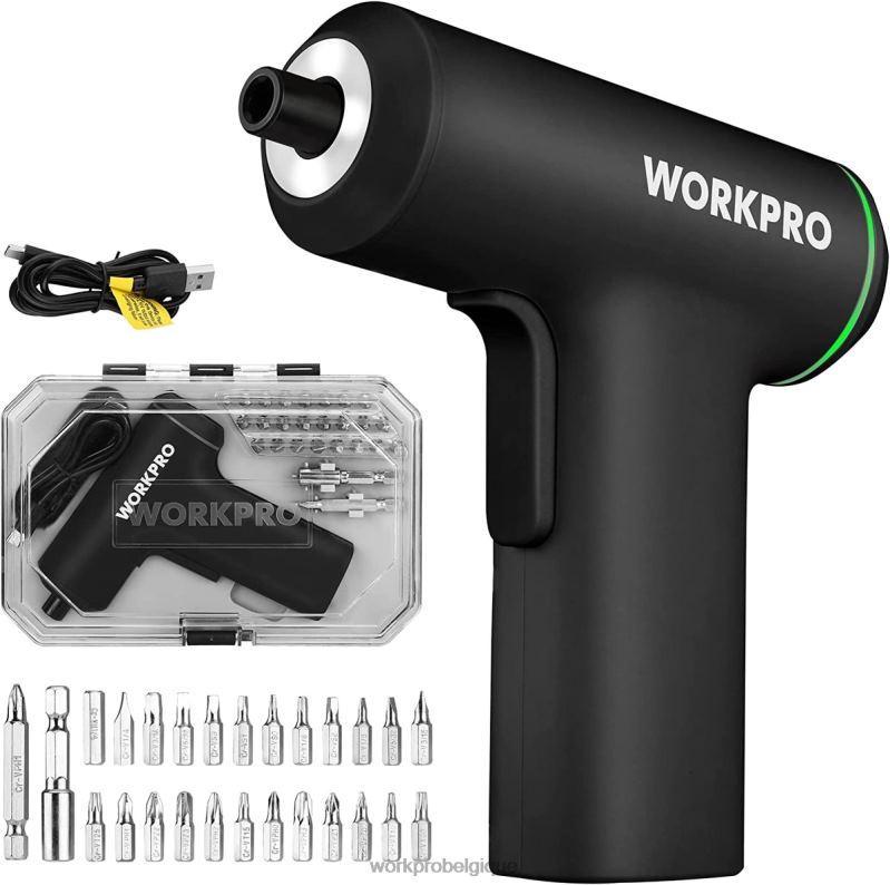 WORKPROJeu de tournevis électriques sans fil, batterie lithium-ion rechargeable usb 4v N4DL234 outil
