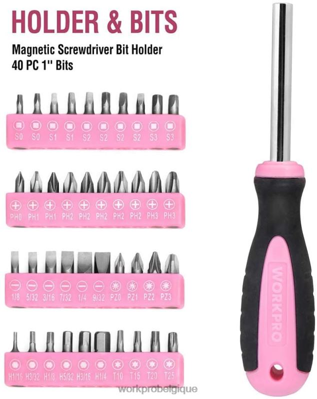 WORKPROKit d'outils de 103 pièces avec pochette ronde facile à transporter, parfait pour l'entretien de la maison N4DL248 outil