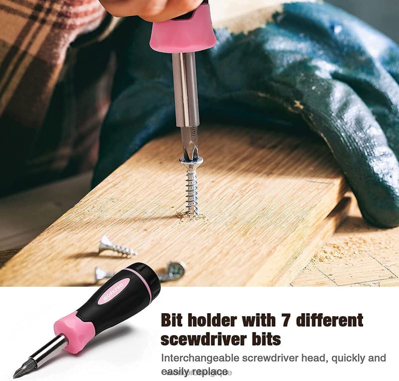 WORKPROKit d'outils ménagers pour femmes, 10 pièces, avec jeu de supports d'embouts de tournevis N4DL243 outil