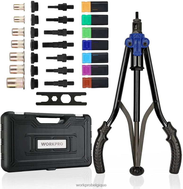 WORKPROOutil pour écrous à rivets, 70 pièces, écrous à rivets et étui de transport, kit d'outils pour écrous à main filetés N4DL309 outil