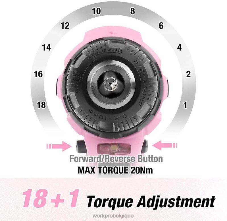 WORKPROPerceuse sans fil, ensemble de tournevis électrique 12v, kit d'outils pour femmes N4DL263 outil