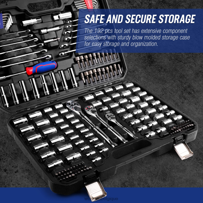 WORKPROjeu d'outils mécaniques, jeu de clés à douille 192 pièces avec étui de rangement N4DL311 outil